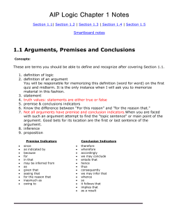 Hurley Chapter 1 Logic Notes