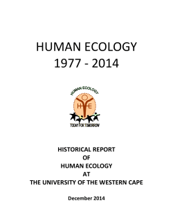 HUMAN ECOLOGY 1977 - 2014