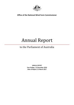 Annual Report - National Wind Farm Commissioner
