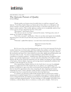 The Quixotic Pursuit of quality