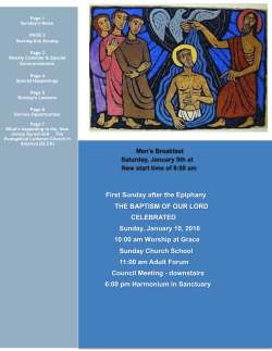 First Sunday after the Epiphany THE BAPTISM OF OUR LORD