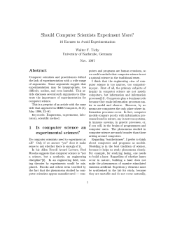 Should Computer Scientists Experiment More?