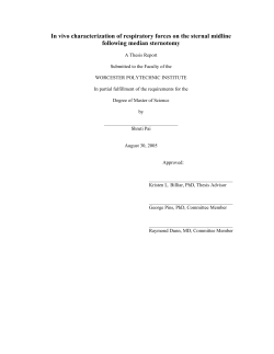 In vivo characterization of respiratory forces on the sternal midline