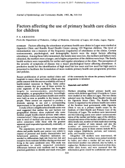 Factors affecting the use of primary health care clinics for children