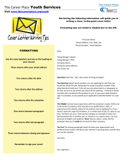 The Career Place Cover Letter Guide
