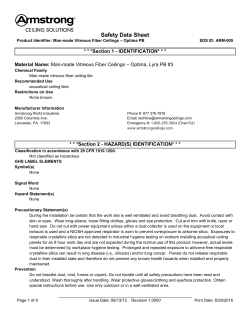 3 PB Fiberglass Ceiling SDS - Armstrong World Industries