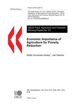 Economic Importance of Agriculture for Poverty Reduction