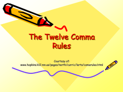 The Twelve Comma Rules