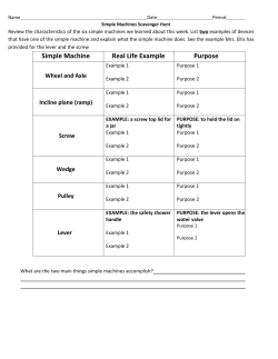 Simple Machine Real Life Example Purpose