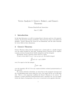 Green`s, Stokes`s, and Gauss`s Theorems