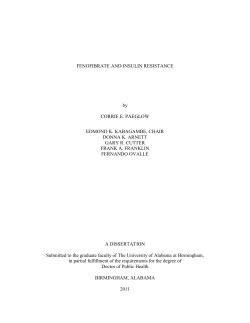FENOFIBRATE AND INSULIN RESISTANCE by CORRIE E