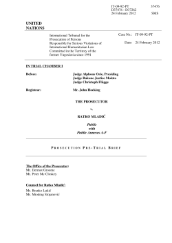 Prosecution Pre-Trial Brief - International Criminal Tribunal for the