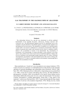 47 gas transport in the haemolymph of arachnids