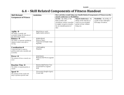 6.4 &ndash; Skill Related Components of Fitness Handout