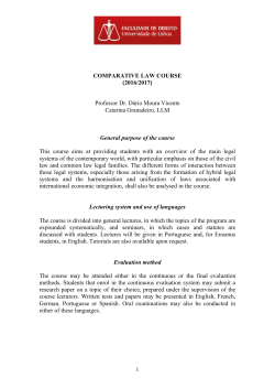 comparative law - Faculdade de Direito | Universidade de Lisboa