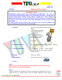 TITLE Did You P.T.S. today?