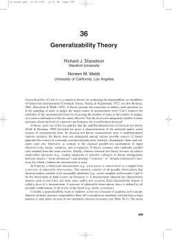 Generalizability Theory