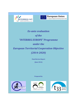 Ex-ante evaluation of the &ldquo;INTERREG EUROPE&rdquo;