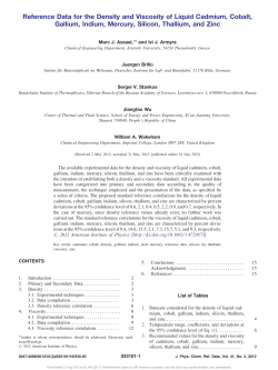 Reference Data for the Density and Viscosity of Liquid Cadmium