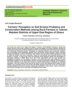 Farmers` Perception on Soil Erosion Problems and Conservation