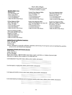 Disrbilitv Rishts Texas Ward`s Bill of Rights Judicirl