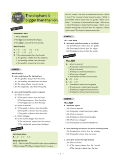 UNIT 01 The elephant is bigger than the lion.