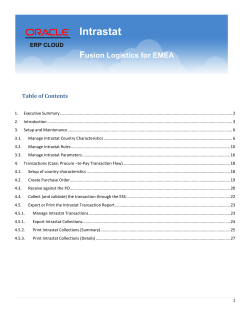 Intrastat Topical Essay