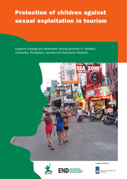 Protection of children against sexual exploitation in tourism