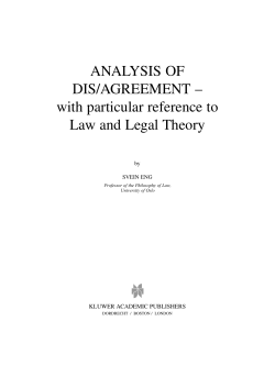 ANALYSIS OF DIS/AGREEMENT &ndash; with particular