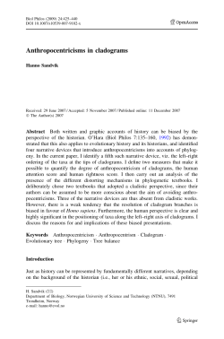 Anthropocentricisms in cladograms
