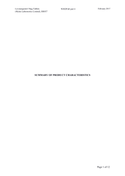 Page 1 of 12 SUMMARY OF PRODUCT CHARACTERISTICS