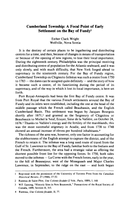 Cumberland Township: A Focal Point of Early Settlement on the Bay