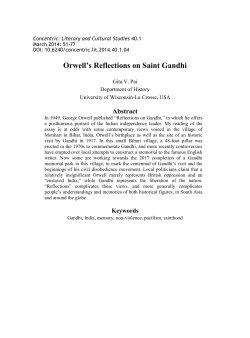 Orwell`s Reflections on Saint Gandhi