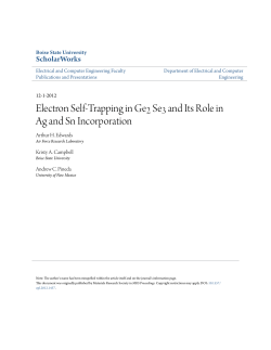 Electron Self-Trapping in Ge 2 Se 3 and Its Role in Ag and Sn