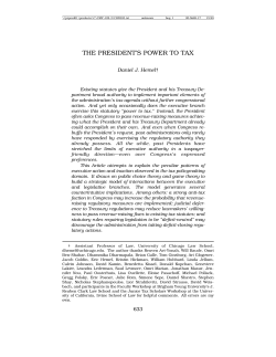 THE PRESIDENT`S POWER TO TAX