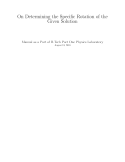 On Determining the Specific Rotation of the Given Solution