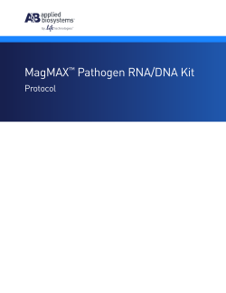 MagMAX&trade; Pathogen RNA/DNA Kit Protocol