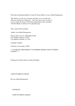 The Project Gutenberg EBook of Anne Of Green