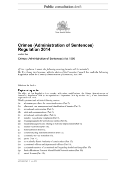 Crimes (Administration of Sentences) Regulation 2014