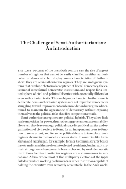 The Challenge of Semi-Authoritarianism: An Introduction