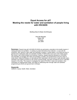 Meeting the needs for water and sanitation of people