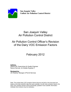 Dairy VOC Emission Factors Report