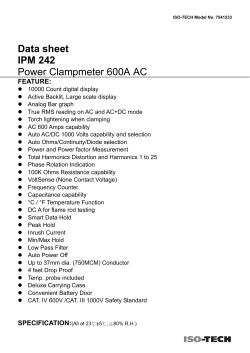 Data sheet IPM 242 Power Clampmeter 600A AC