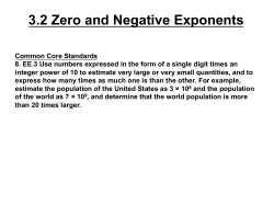 3.2 Zero and Negative Exponents