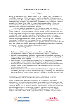 Nigeria - Forum of Federations