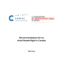 Artist Resale Right Proposal