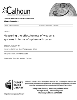 Measuring the effectiveness of weapons systems in terms of system