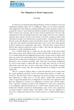 The Obligation to Resist Oppression
