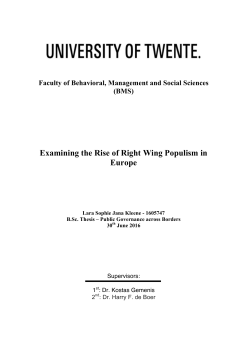 (BMS) Examining the Rise of Right Wing Populism in Europe