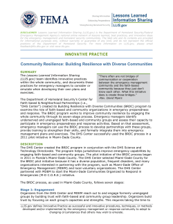 Innovative Practice: Building Resilience with Diverse Communities